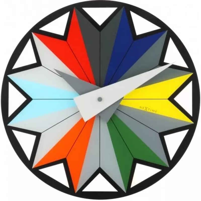 NeXtime laikrodis 8163 Circus, Ø43 cm, sieninis, juodas / įvairiaspalvis