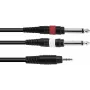 Adapterinis kabelis Omnitronic 3,5 mm į 2×3,5 mm, 1,5 m, juodas