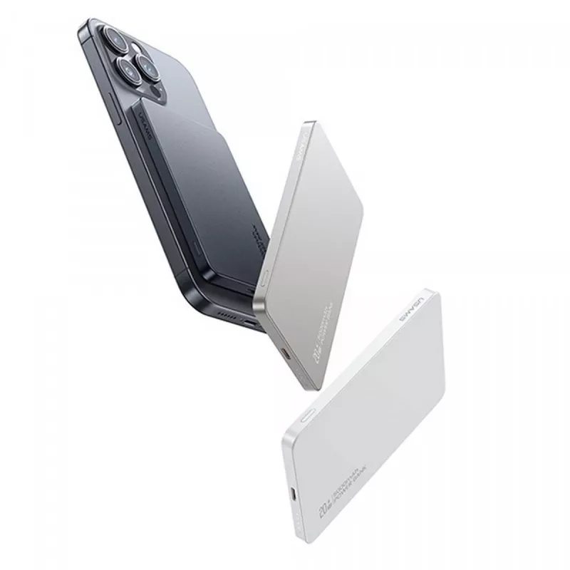 PowerBank 5000mAh 20W belaidis įkroviklis MagSafe titanas