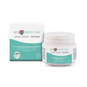 Burnos higienos milteliai JM Sante Vet Protector 60 g šunims ir katėms, maisto papildas suaugusiems augintiniams