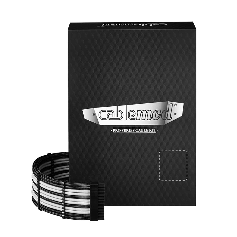 CableMod C-Series PRO ModMesh 12VHPWR kabelių rinkinys, skirtas Corsair RM, RMi, RMx (Black Label) - juoda/balta