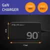 Qoltec 90W GaN Super Fast SLIM Wall Charger | XP | 5-20V | 4.5A | USB-C 3.1 | Nešiojamam kompiuteriui | MacBook | Išmaniajam telefonui | + laidas