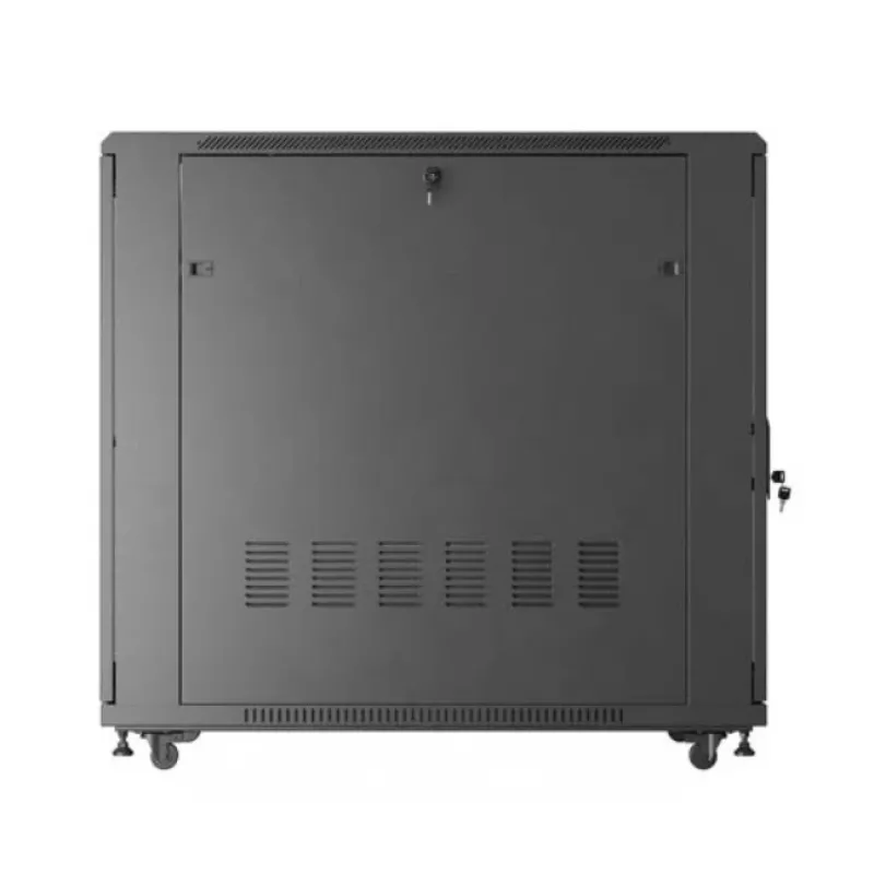 19 colių stelažo spinta LANBERG FF01-6222-23B 22U 600x1200 mm juoda perforuotomis durelėmis