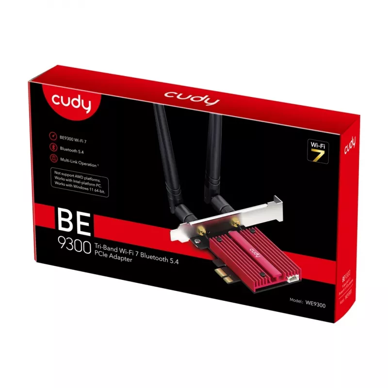 Cudy WE9300 tinklo plokštė vidinė WLAN / Bluetooth 5765 Mbit/s