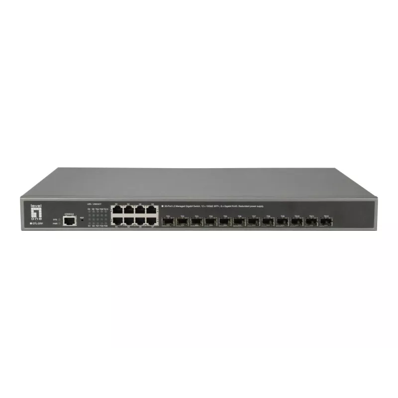 LevelOne GTL-2091 Valdomas L3 Gigabit Ethernet (10/100/1000) jungiklis, pilkas