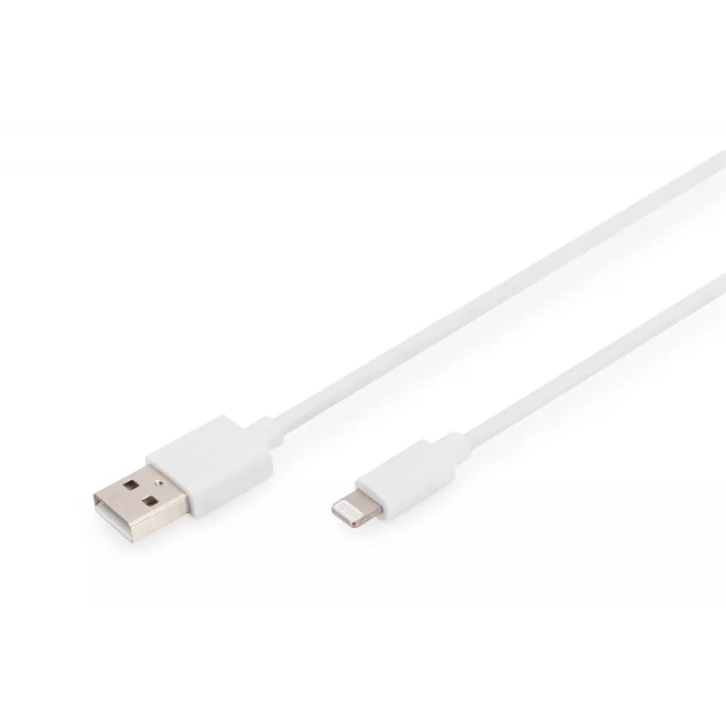 DIGITUS - Lightning laidas - Lightning (kištukas) į USB-A (kištukas) - 1,0 m - Dviguba izoliacija - Baltas - Lietas - Apple iPad/iPhone/iPod (Lightning) (DB-600106-010-W)
