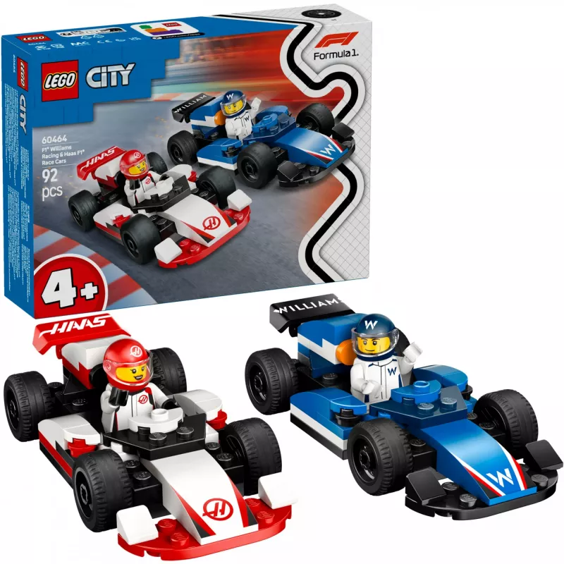 LEGO CITY 60464 F1 - Williams Racing ir Haas F1 lenktyniniai automobiliai