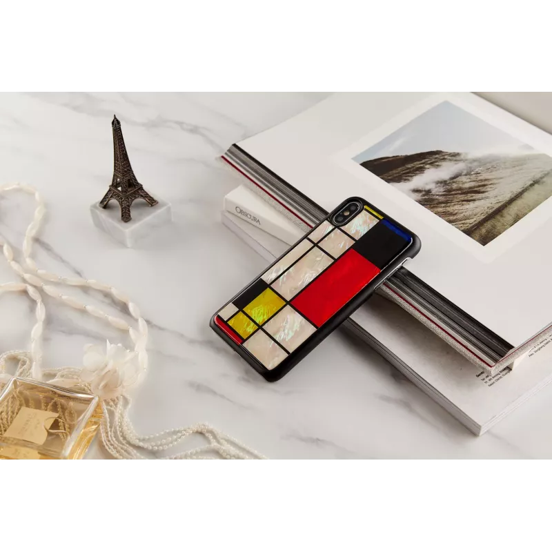 Apsauginis dėklas iKins iPhone XS Max Mondrian Black – kietas apvalkalas