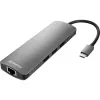 Sharkoon USB 3.0 Type C Combo Adapter – HDMI, RJ-45, USB 3.2 Gen 1