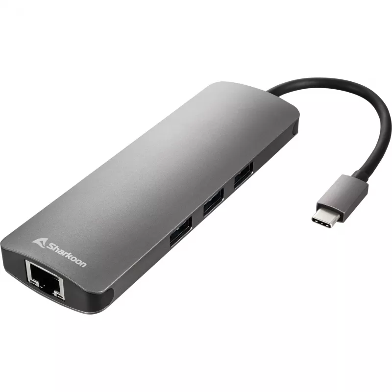 Sharkoon USB 3.0 Type C Combo Adapter – HDMI, RJ-45, USB 3.2 Gen 1