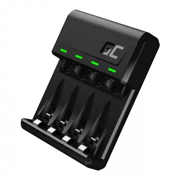 Green Cell GC VitalCharger USB akumuliatorių įkroviklis, 4 lizdai, AA/AAA, USB maitinimas, juodas