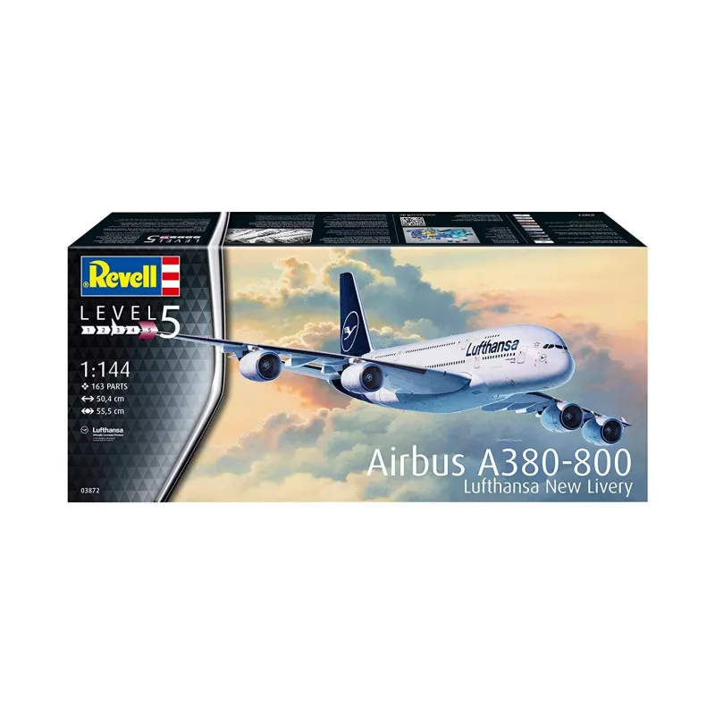 Surinktas modelis Revell Airbus A380-800 Lufthansa New Livery 1:144