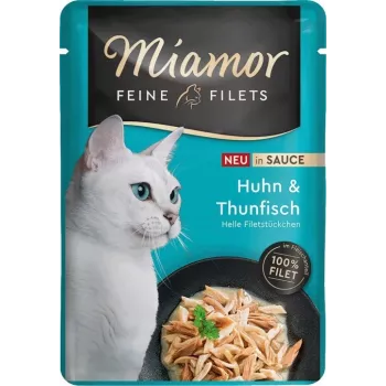 MIAMOR Fine Filets Vištiena su tunu padaže - šlapias kačių ėdalas - 100g