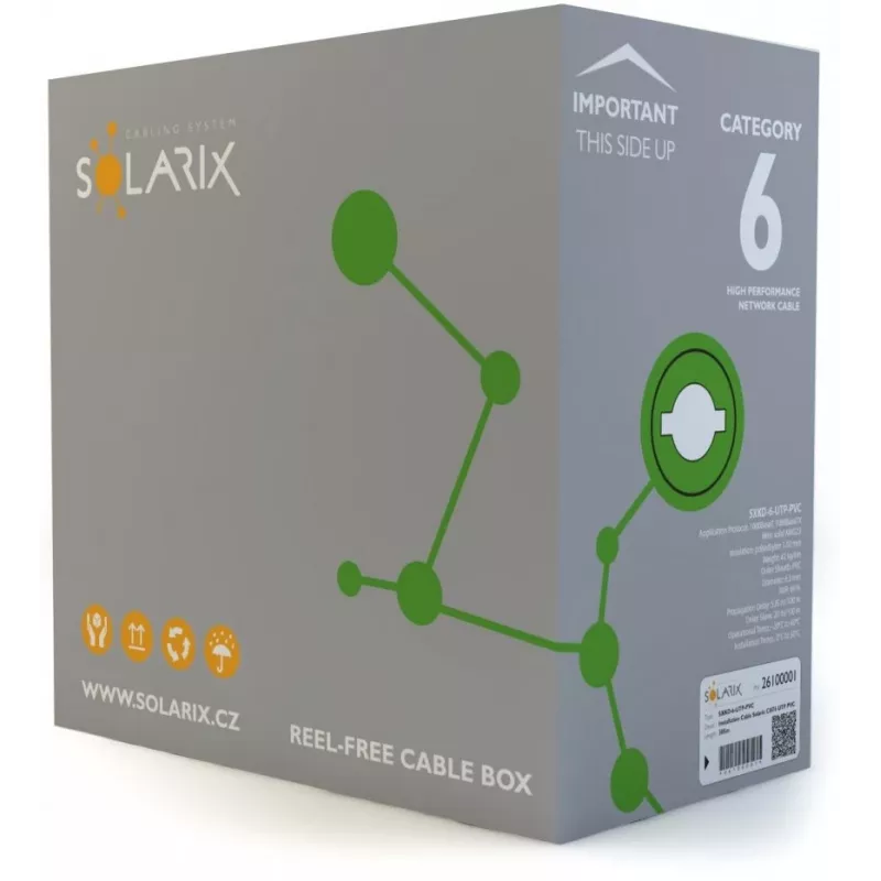 Solarix CAT6 UTP PVC Eca montažinis kabelis 305m
