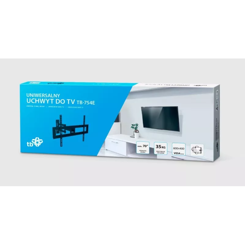 TV sieninis laikiklis TB-754E 37-70 colių 35kg max VESA 600x400