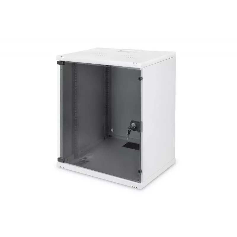 DIGITUS Compact Series DN-19 12-U-S-1 – sieninis tinklo spintas – šviesiai pilka RAL 7035 – 12U – 48,3 cm (19 inch)