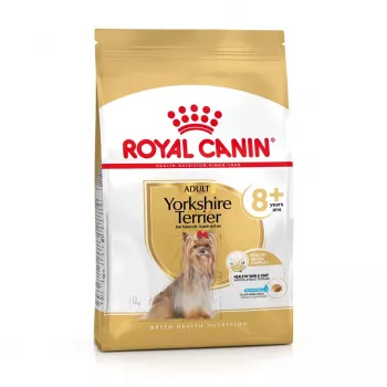 Sausas šunų ėdalas Royal Canin Yorkshire Terrier 8+ 3 kg – paukštiena, vyresniems Jorkšyro terjerams, baltymai 29%, riebalai 18%