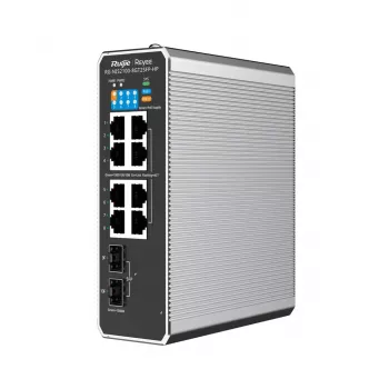 Ruijie Networks RG-NIS2100 valdomas L2 Gigabit Ethernet (10/100/1000) Power over Ethernet (PoE) jungiklis, juodas, nerūdijantis plienas