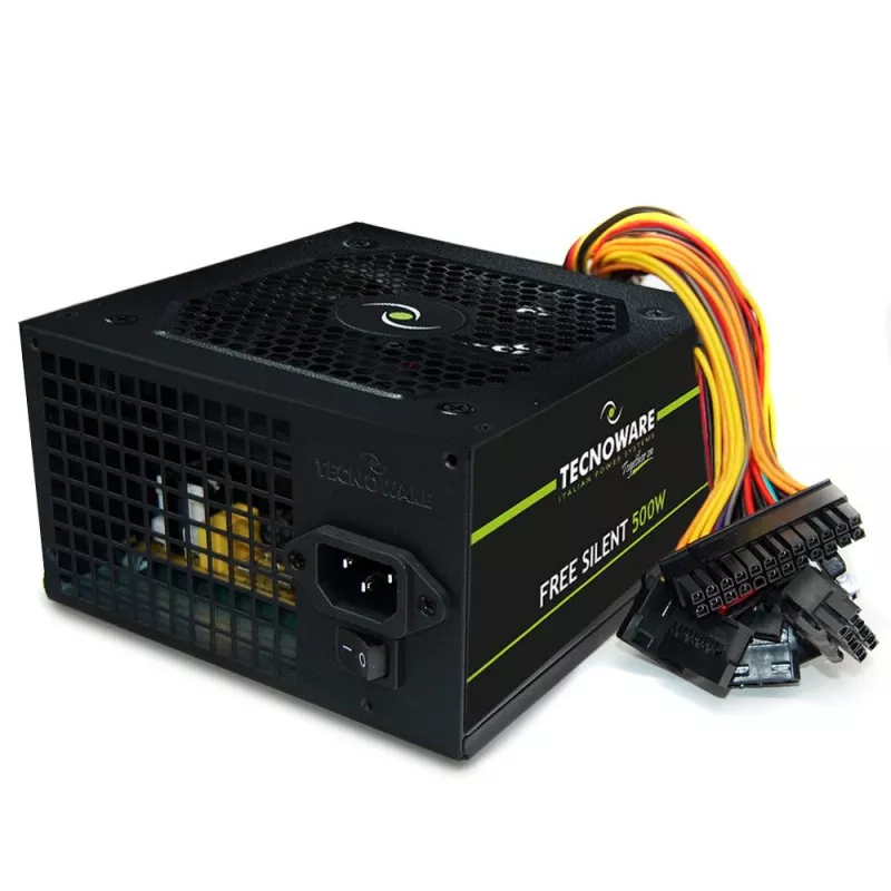 Maitinimo blokas TECNOWARE Free Silent 500 W — ATX, 20+4 pin, 120 mm ventiliatorius, 86% efektyvumas