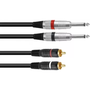 Adapterinis kabelis Omnitronic 2x 3,5 mm lizdas į 2x RCA, 6 m, modelis 30225215