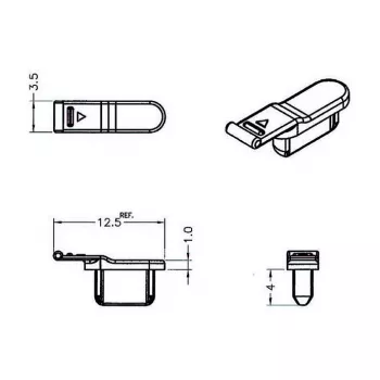 Kištukinio lizdo apsauginis dangtelis DELOCK 64033, juodas, 5×12.5×3.5 mm, pakuotė po 10 vnt.