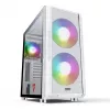 PC korpusas MODECOM AMIRANI ARGB Midi Tower Baltas — ATX/ITX, 35 cm GPU, 16,5 cm aušintuvas, 2x200 mm ventiliatoriai