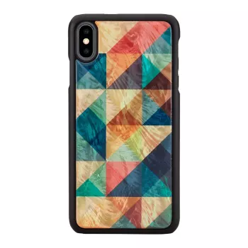 Telefono dėklas iKins iPhone XS Max — mozaikinis raštas, juodas