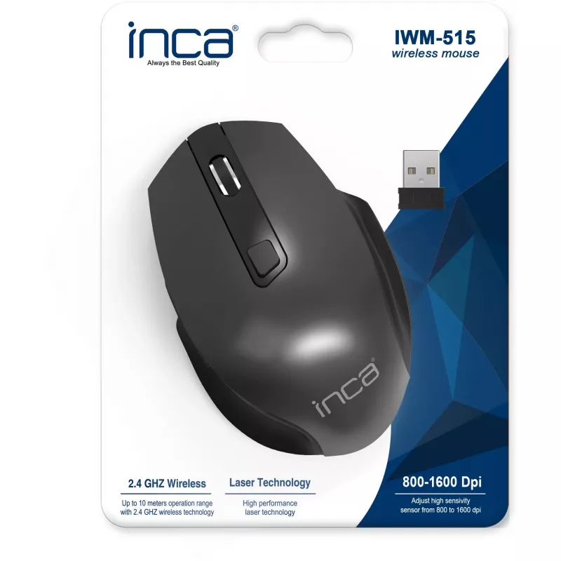 Cian Technology GmbH INCA Mouse IWM-515 belaidė lazerinė pelė 800/1600 DPI juoda