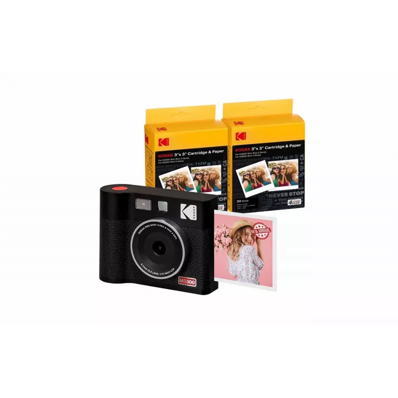 Momentinė kamera Kodak Mini Shot 3 Era – juoda, 4PASS spausdinimo technologija