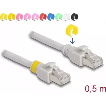 Tinklo kabelis DeLOCK RJ45 Cat.6A S/FTP 0,5 m pilkas