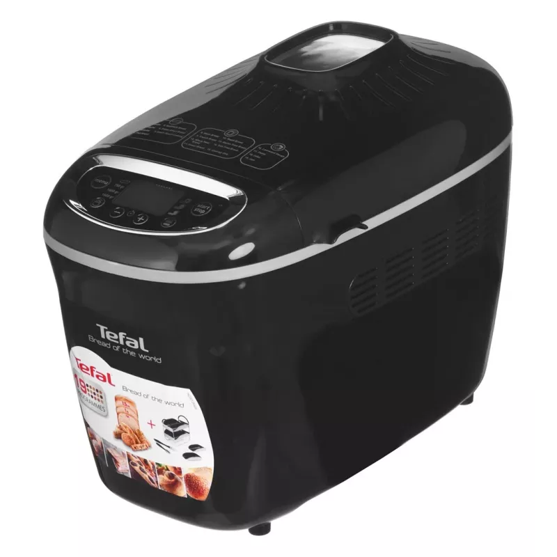 Duonkepė Tefal PF611838 — 1600 W, 1,5 kg talpa, 19 programų, jutiklinis valdymas, juoda