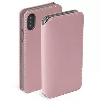 Folio dėklas Krusell Pixbo 4 Card SlimWallet, rožinis, iPhone XS Max