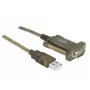 Serijinis kabelis DeLOCK 64073 USB Type-A DB-9 Skaidrus 2m