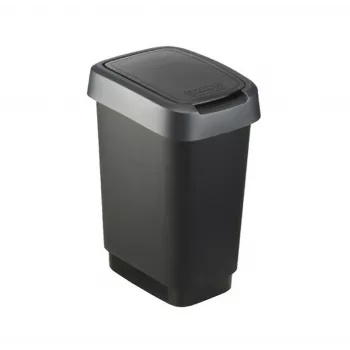 Šiukšliadėžė Rotho Twist 50 L stačiakampė polipropileno, 50 L, 602×298×401 mm, juoda