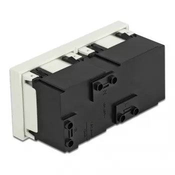 Sieninis kištukinis lizdas DELOCK 81423 — CEE 7/3, 16 A, 250 V, baltas, ABS/PC, 45×90 mm