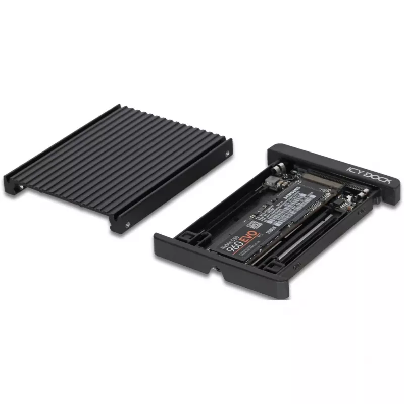EZConvert MB705M2P-B, keitiklis juodas, M.2 PCIe NVMe SSD į 2,5 colio PCIe SSD keitiklis / adapteris