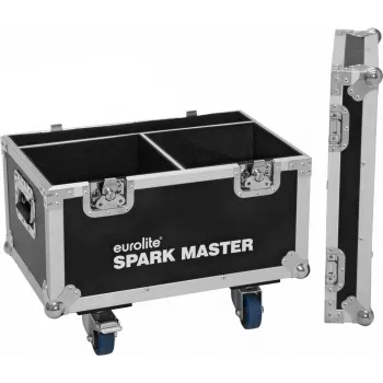 Roadinger flightcase 2x Spark Master su ratukais – apsauginis transportavimo dėklas
