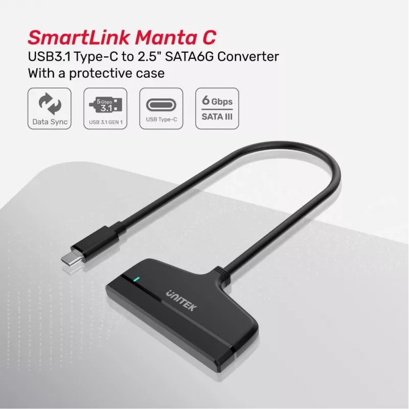 UNITEK Y-1096A USB-C į SATA III adapteris 2,5" HDD/SSD