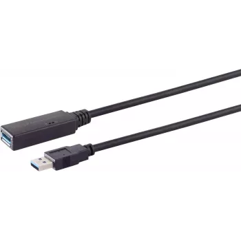 USB laidas S/CONN 13-39095 20 m USB 3.2 Gen 1 Juodas