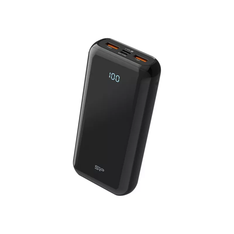 SILICON POWER QS28 Powerbank išorinė baterija 20000 mAh 2x USB QC 3.0 1x USB-C PD (SP20KMAPBKQS280K) Juoda