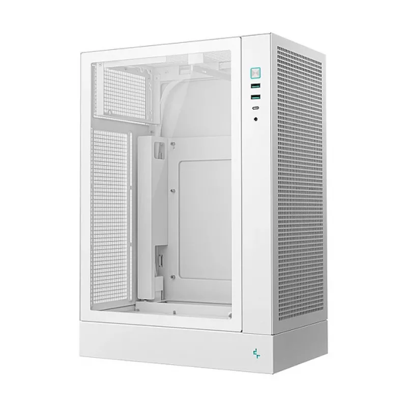 Korpusas DeepCool CH170 PLUS WH Midi Tower baltas, grūdintas stiklas, micro ATX/mini-ITX