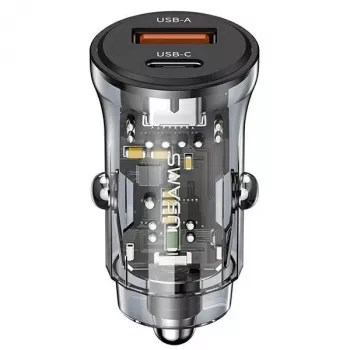 Automobilinis kroviklis usams CC164CC01 30W su 1×USB-A ir 1×USB-C greitajam krovimui