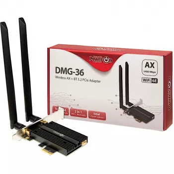 Inter-Tech DMG-36 vidinė WLAN Bluetooth kortelė 5400 Mbit/s Wi-Fi 6
