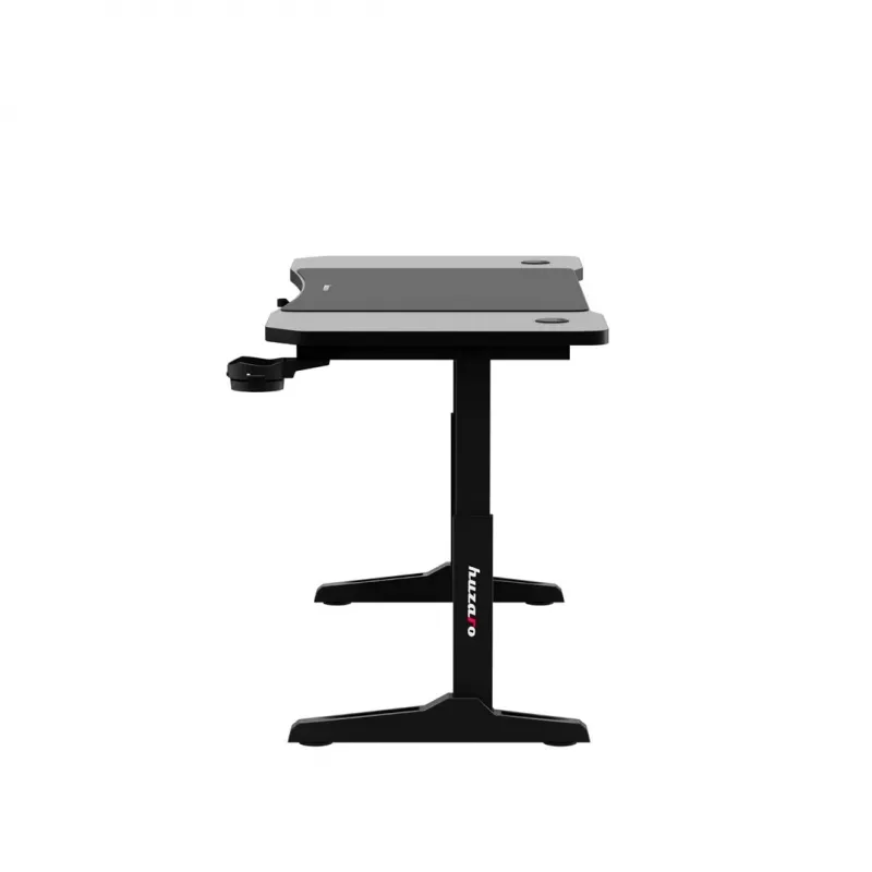 Gaming stalas huzaro Hero 3.6 – stačiakampis 1400×600 mm, aukštis reguliuojamas 560–790 mm, juodas, H kojos, 15 mm stalviršis