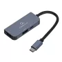 Nešiojamojo kompiuterio stotelė Gembird A-CM-COMBO3-02 — USB 3.2 Gen 1 Type-C, HDMI, USB-A, PD iki 87W, 3840×2160
