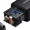 Vidinis USB greitasis įkroviklis Baseus CCXJ-B01 — 2 prievadai (USB-C PD 20W + USB-A QC3.0 18W), 100–240V, juodas