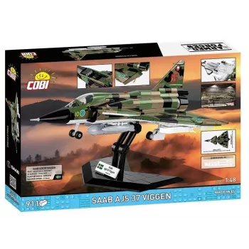 Konstruktorius Cobi Blocks Saab AJS 3 Viggen 911 dalių modelio rinkinys