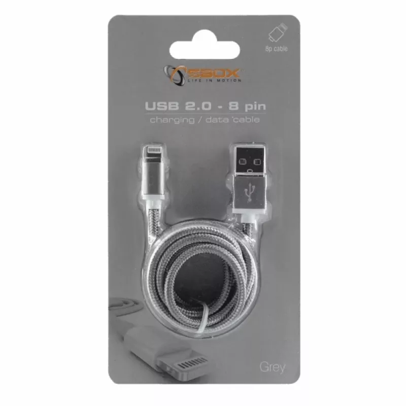 Sbox USB 2.0 8 Pin IPH7-GR pilka spalva