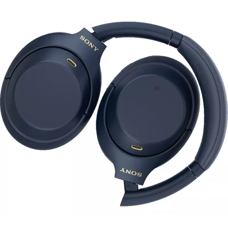 Ausinės Sony WH1000XM4L.CE7, uždengiančios ausis, laidinės ir belaidės (Bluetooth, USB-C), mėlynos, lankeliu ant galvos