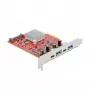 Plėtotės kortelė DeLOCK PCI Express x4 į USB 10 Gbps 2x Type-A 2x Type-C